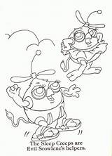 Coloring Moondreamers Pages Cartoon Colouring Sleep Creeps Nz sketch template