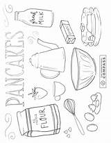 Pancakes sketch template