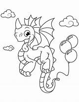 Dragon Coloring Pages Cute Baby Dragons Balloons Mania Legends Printable Print Color Cartoon Template Mandala Bird Drawing Book Games sketch template