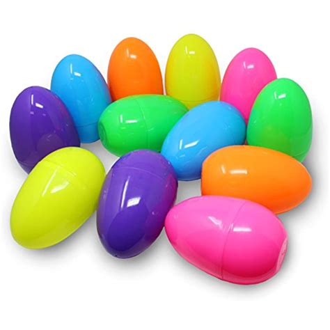 azk  pieces  jumbo plastic bright solid easter eggs assorted colors