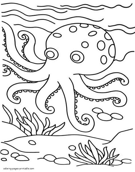 sea animals coloring pictures octopus coloring pages printablecom