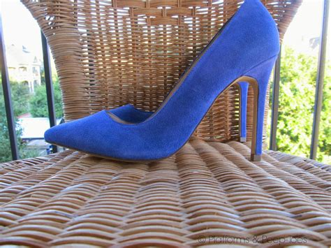 blue suede shoes  platforms peep toes