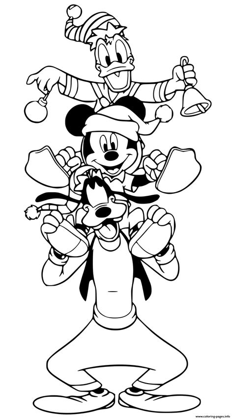 mickey donald goofy tower coloring pages printable