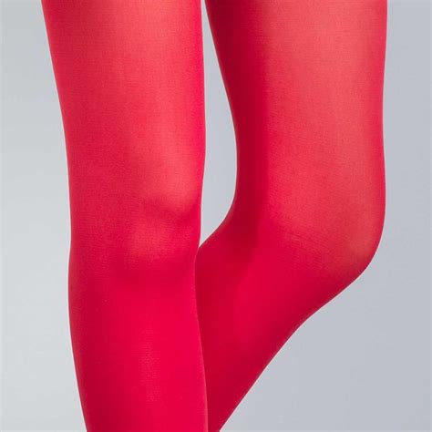 Style 50 Velvety Intense Red Opaque Tights – Valia