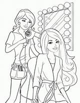 Coloring Pages Barbie Colouring Library Clipart Pretty Girl sketch template