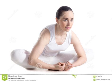 baddha konasana yoga pose stock image image  purna