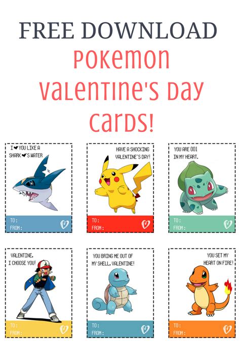 pokemon valentines cards printable printable world holiday