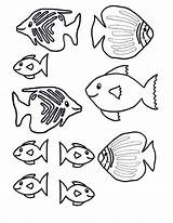 Fish Template Coloring Pages Printable Templates Fishes Kids Saltwater Cutouts Print Craft Lips Crafts Loaves Color Kissing Underwater Sea Clipart sketch template
