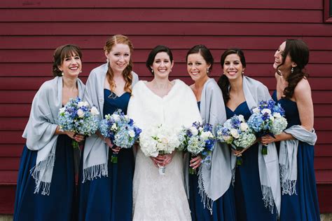 navy bridesmaid dresses  icy blue pashminas