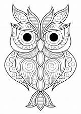 Owl Patterns Coloring Simple Owls Various Different Pages Adult Animals Artist sketch template