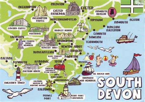 world  postcards sabines blog south devon map