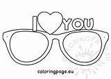 Template Eyeglasses Valentine Glasses Coloring Crafts Paper sketch template