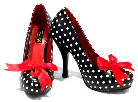 womens new pinup pin up couture shoes polka dot stilettos rockabilly