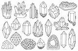 Outline Drawings Coloring Pages Crystals Gems Clipart Doodles Watercolor Doodle Simple Crystal Drawing Minerals Sketch Stones Precious Journal Bullet Cristais sketch template
