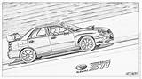 Subaru Rallye Wrx Sti Coloring Realiste Camijou sketch template