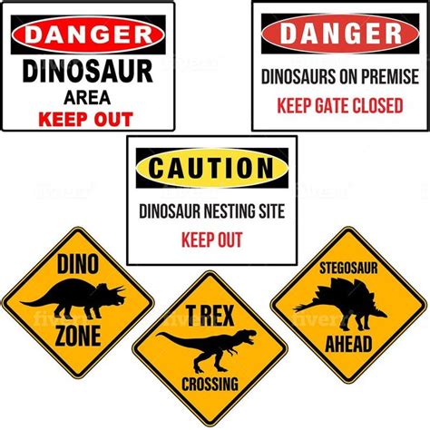 printable dinosaur signs