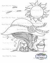 Bestie Baldy Digi Img143 Sherri Stamp Instant Coloring Summer Fun sketch template