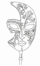 Masque Venise Visiter Carnaval sketch template