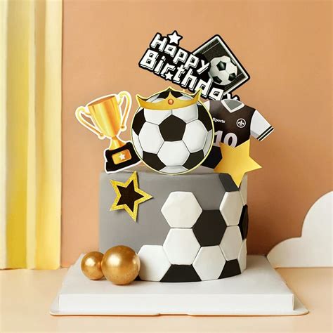 voetbal kampioen thema party cupcake topper gelukkige verjaardag cake topper voor kids jongen