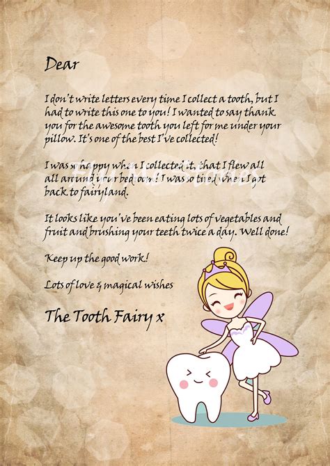 tooth fairy letter set printable letters  tooth fairy etsy