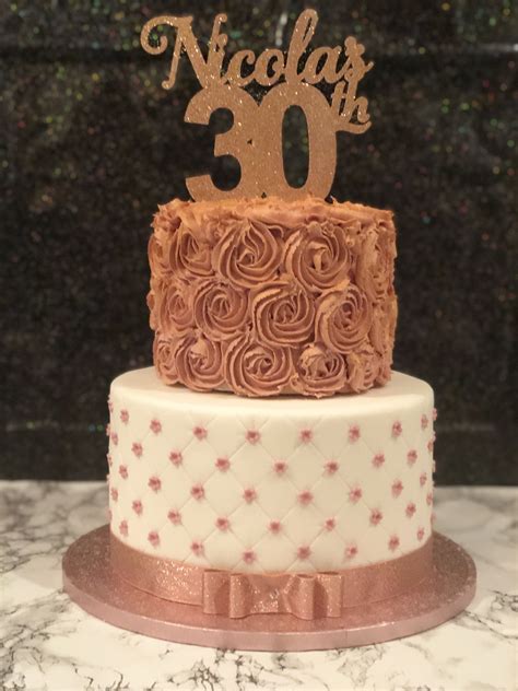 Rose Gold 30th Birthday Cake 30 Birthday Cake Cake Creations Cake