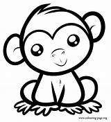 Monkey Coloring Baby Drawing Cute Pages Easy Sitting Choose Board Kids Cartoon Colouring sketch template