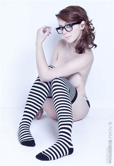 cute girl glasses striped socks win porn pic eporner