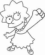 Lisa Coloring Simpson Pages sketch template