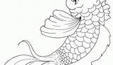 Coloring Fish Pages Koi Japanese Scales Drawing Template Library Popular Adults Clipart Kids Coloringhome sketch template