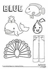 Blue Pages Things Colouring Colour Coloring Collection Color Preschool Worksheets Activity Toddlers Activities Colors Activityvillage Objects Sheets Kindergarten Kids Word sketch template