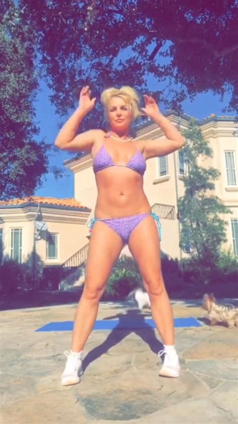 Britney Spears Shows Off Yoga Skills In Purple Bikini