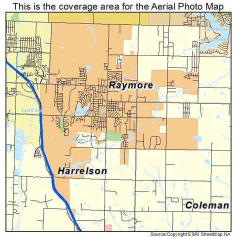 aerial photography map  raymore mo missouri