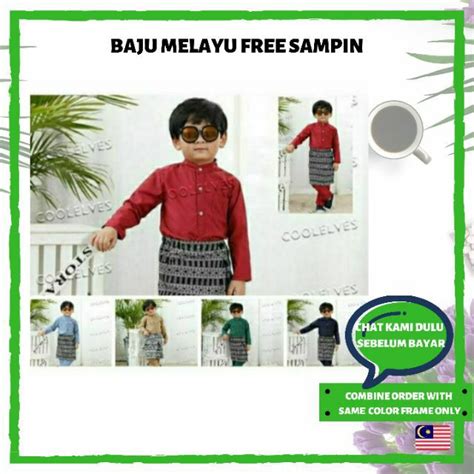Baju Melayu Budak Free Samping Ready Stok Baju Raya Budak 2020 Shopee