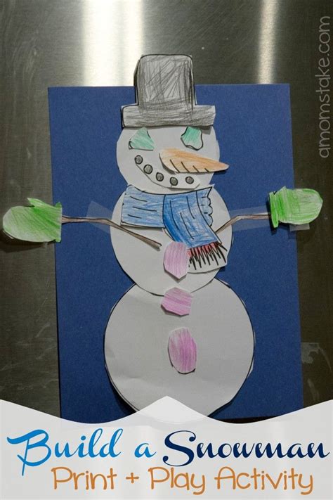 build  snowman  printable activity  kids