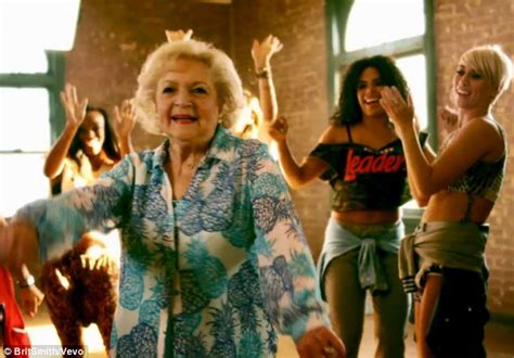 betty white shows pop singer brit smith how to shake her booty in sexy