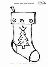 Sock Coloring Xmas Christmas sketch template