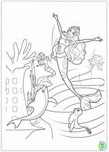Mermaid Coloring Barbie Dinokids Tale Close Print sketch template
