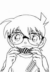 Conan Mewarnai Edogawa Colorear Shinichi Ran Bonbon Untuk Kudou sketch template
