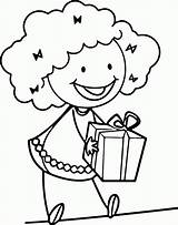 Coloring Happy Surprise Wecoloringpage Popular Give Girl sketch template