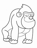 Gorilla Coloring Pages Cute Drawing Baby Face Getdrawings Drawings Minion Advertisement Clipart sketch template
