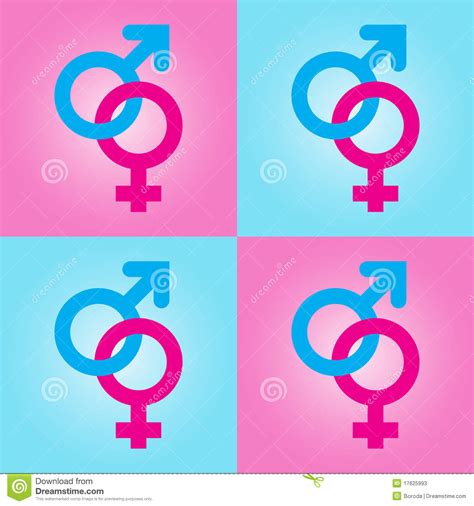 Background With Male And Female Symbols Stock Vector