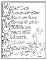 Romans Coloring Kids Pages Bible Print God His Color Verse Demonstrates Scripture Crafts Sunday School Choose Board People sketch template