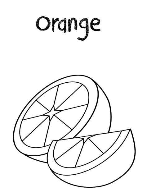 printable color orange coloring pages