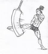 Mma Drawing Boxing Kick Kickboxing Boxer Training Drawings Sketch Getdrawings Paintingvalley sketch template