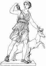 Artemis Mythologie Göttin Coloring Zeichnen Griechische Aller Wörterbuch Vollmer Völker Der sketch template