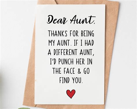 funny birthday card for aunt aunt birthday card best aunt etsy