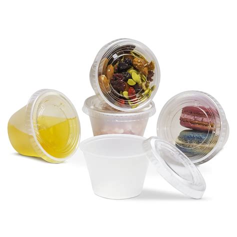 oz plastic portion cup  clear lids disposable jello shots sauce