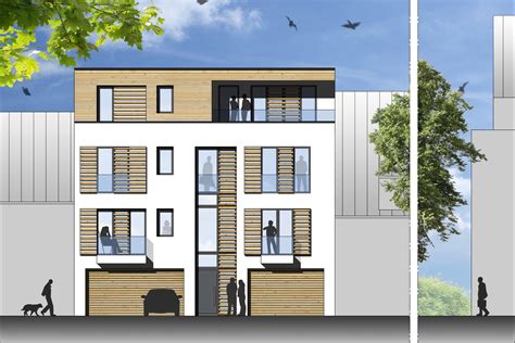 zweifamilienhaus  bonn ansicht strasse variante putzfassade mit