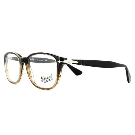 persol eyeglasses frames po3163v 1026 brown striped brown 54mm mens