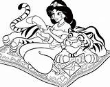 Colorear Aladino Siete Cibercuentos Jazmin Tigre sketch template